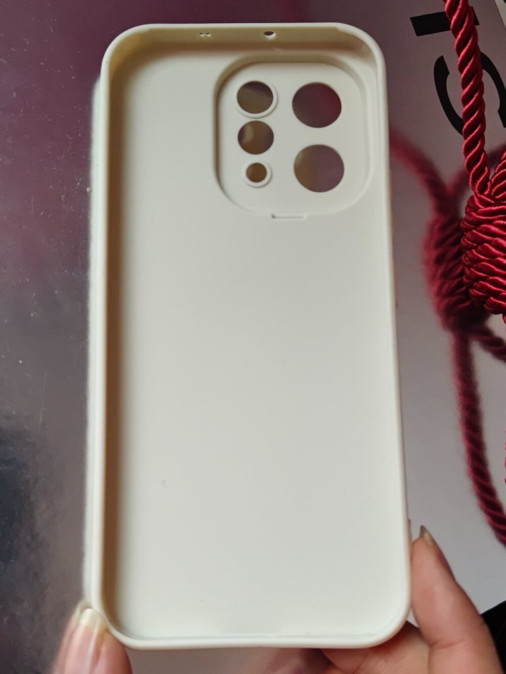 Matte Off-White Liquid Silicone iPhone Case Inner Tray